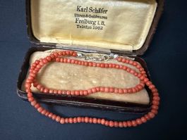 Echte Korallen Kette mit Silber Verschluss 925