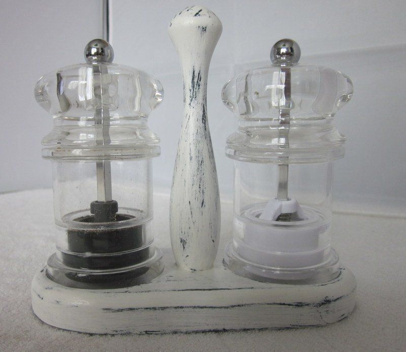 Küchengeräte: Gewürzständer - Menage Salz & Pfeffer Shabby Chic – Gebraucht aus Bischofszell von raika