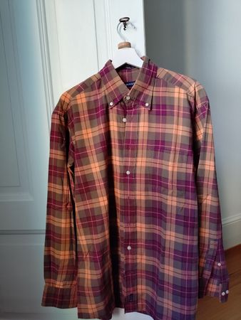 Chemise Gant à carreaux rouge et orangés taille L