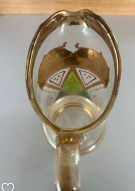 Caraffe: Glass Jug with enamel design – Usato da Zollikon venduto da kmg1 2