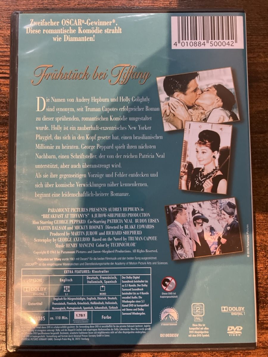 Tutti i DVDs: Frühstück bei Tiffany DVD – Usato da Glarus venduto da Jhuber78 1