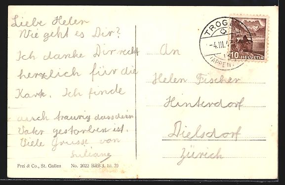 Ansichtskarten: AK Trogen, Dorfplatz mit Kirche – Gebraucht aus Berlin von bartko-reher 1