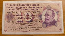 10 Franken Banknote (Fünfte Serie von 1956)
