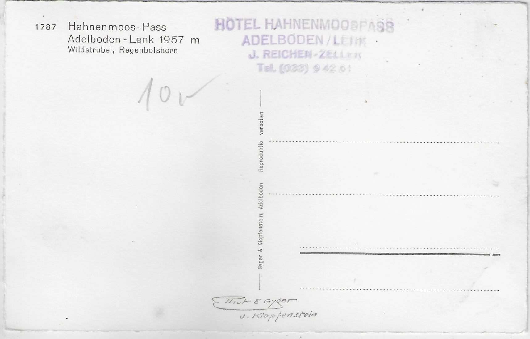 Ansichtskarten: Hahnenmoos-Pass - Adelboden-Lenk – Gebraucht aus Ettingen von Kartenplanet 1