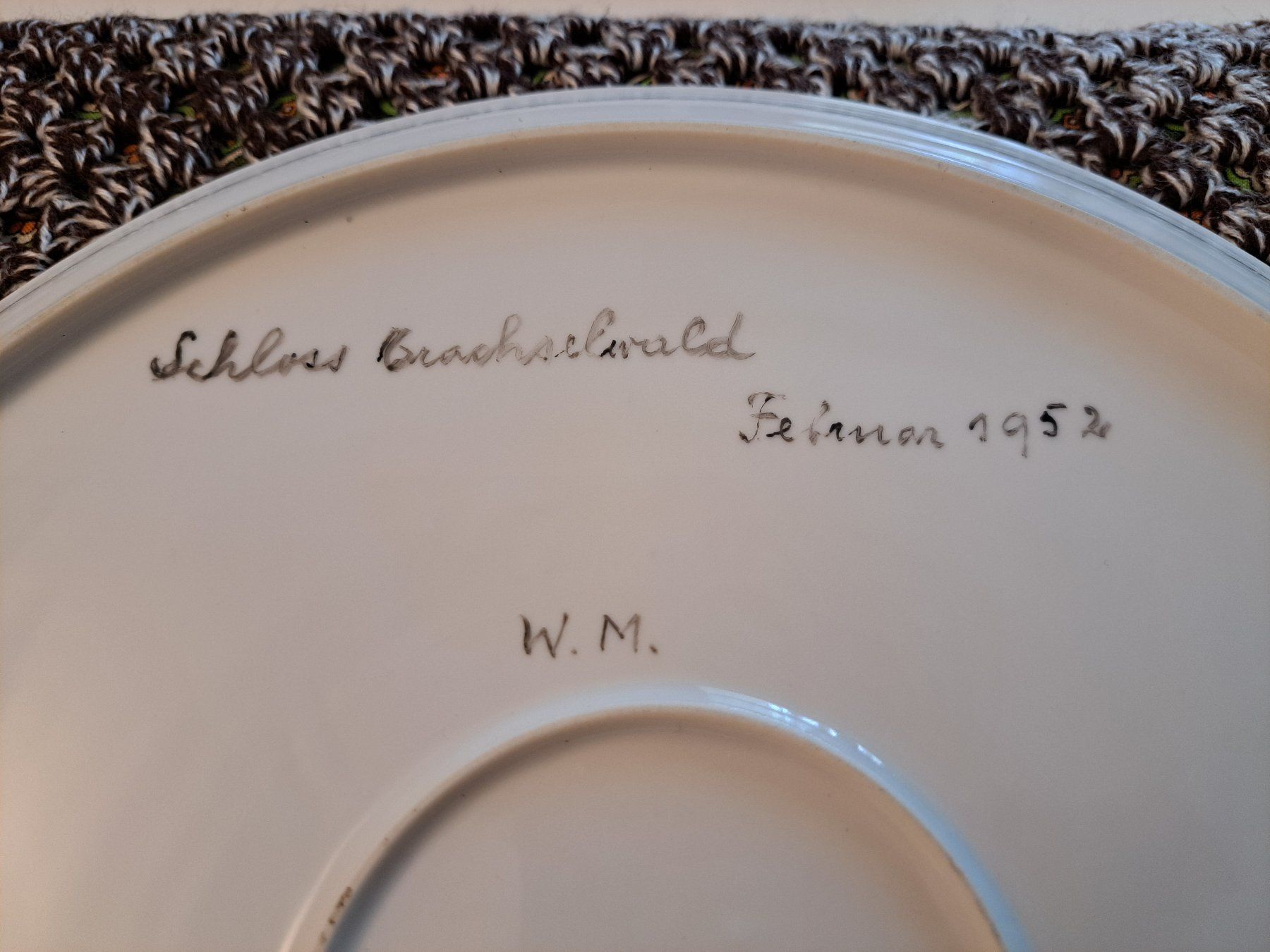Servierplatten: Handbemalte Servierplatte Schloss Trachselwald,  1952! – Gebraucht aus Spiez von Pistach99 5