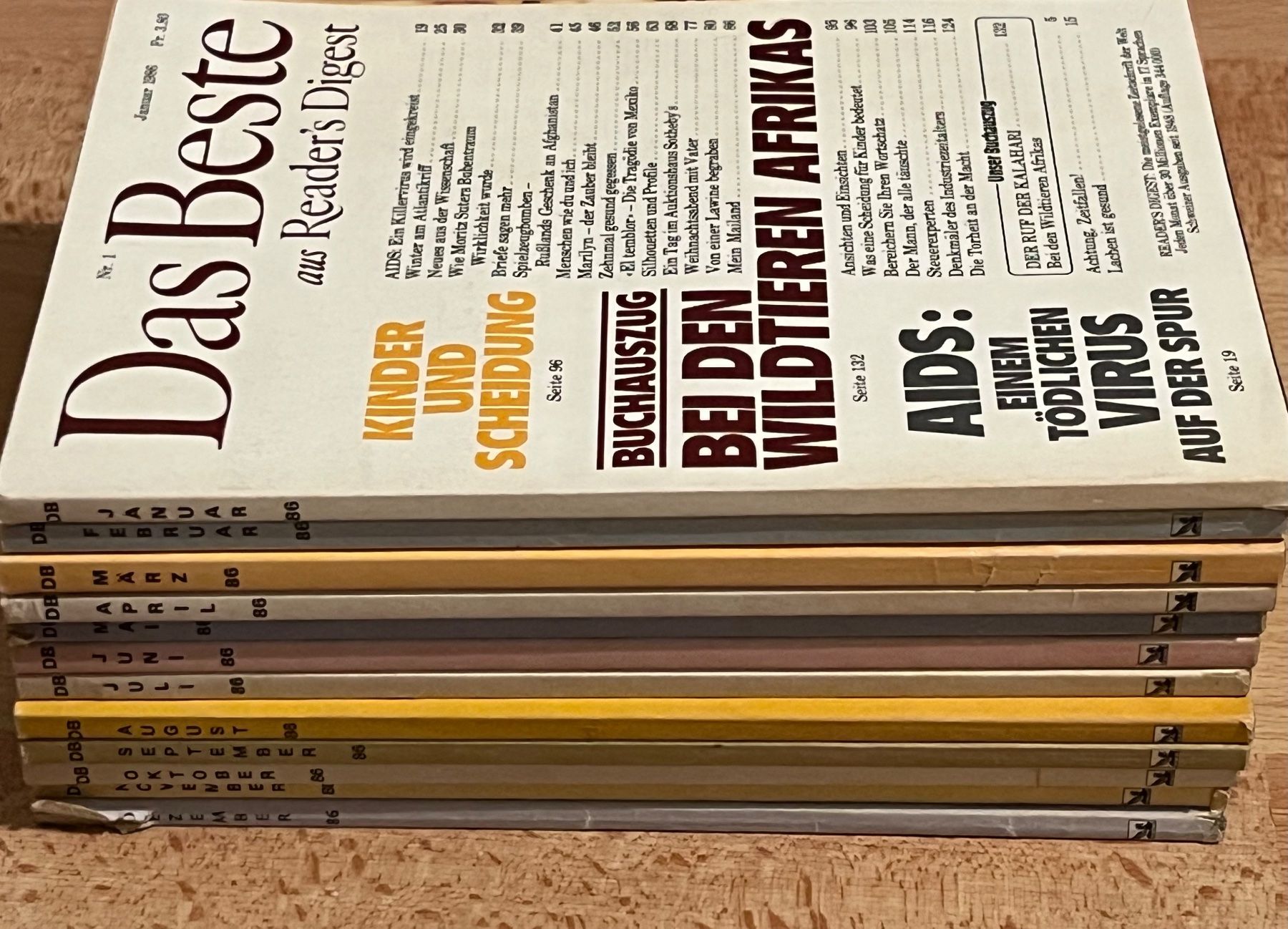Zeitschriften & Magazine: Reader's Digest DAS BESTE Januar - Dezember 1986 – Gebraucht aus Winterthur von Buchecke_54 9