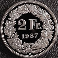 2 Franken 1987 pp / aus Münzsatz