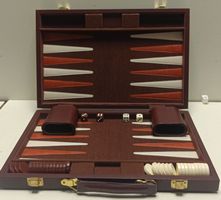 Edles Backgammon-Spiel in Lederkassette, Top Zustand!(em56)