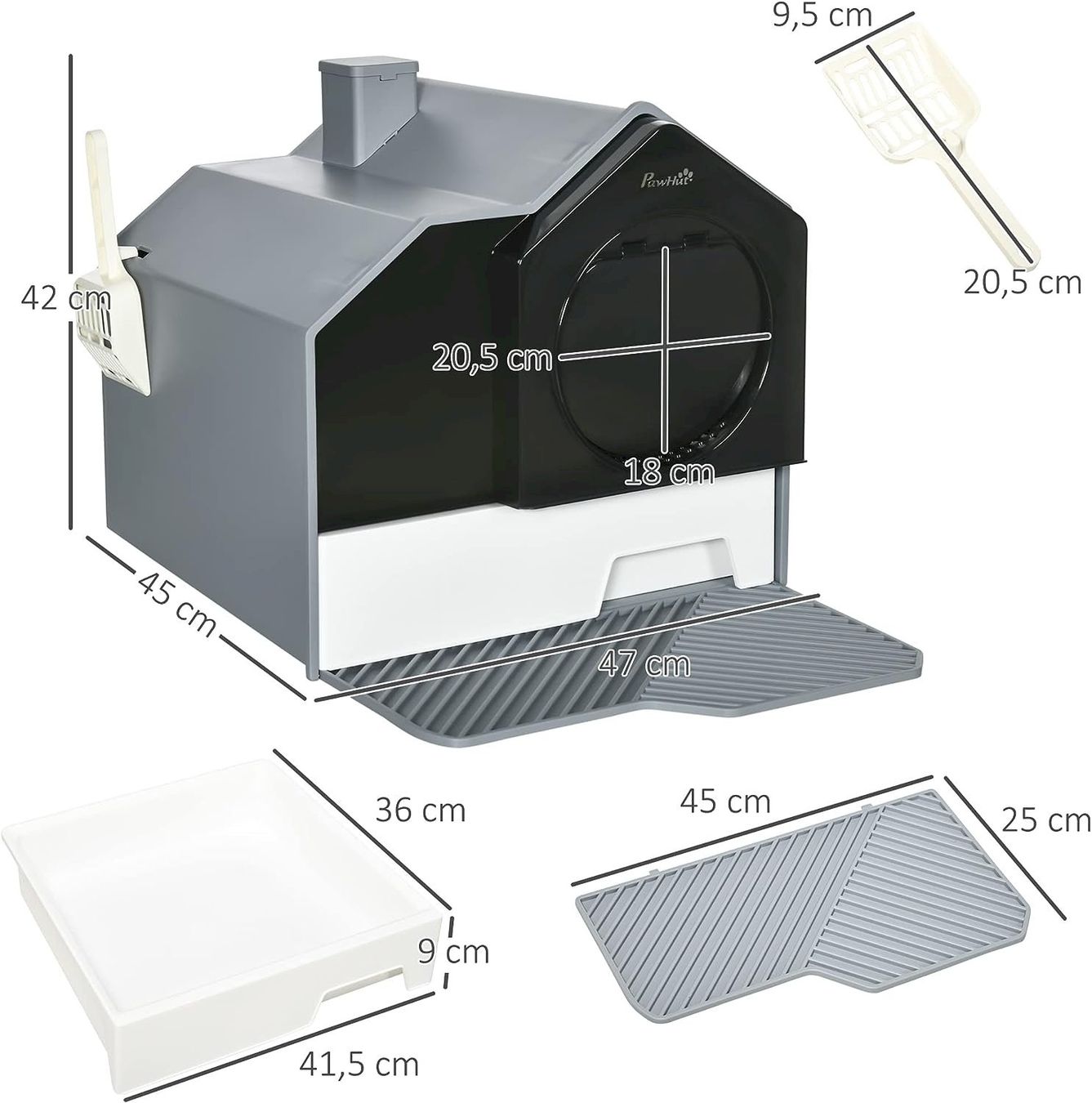 Pflegeprodukte & Putzartikel: PawHut Katzentoilette Grau + Weiß – Neu und originalverpackt aus Bottighofen von zaap 2