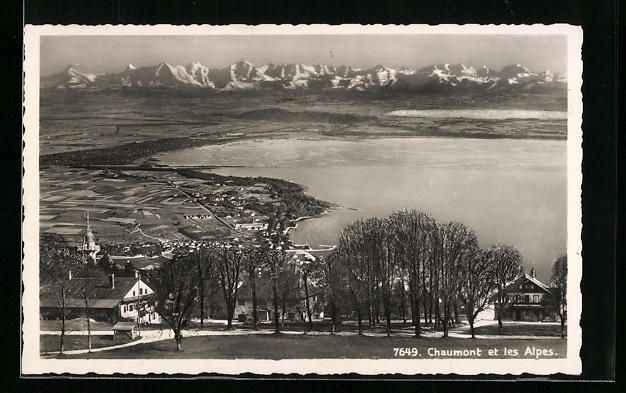 Cartes postales: AK Chaumont, Ortsansicht mit den Alpen – D'occasion à Berlin par bartko-reher
