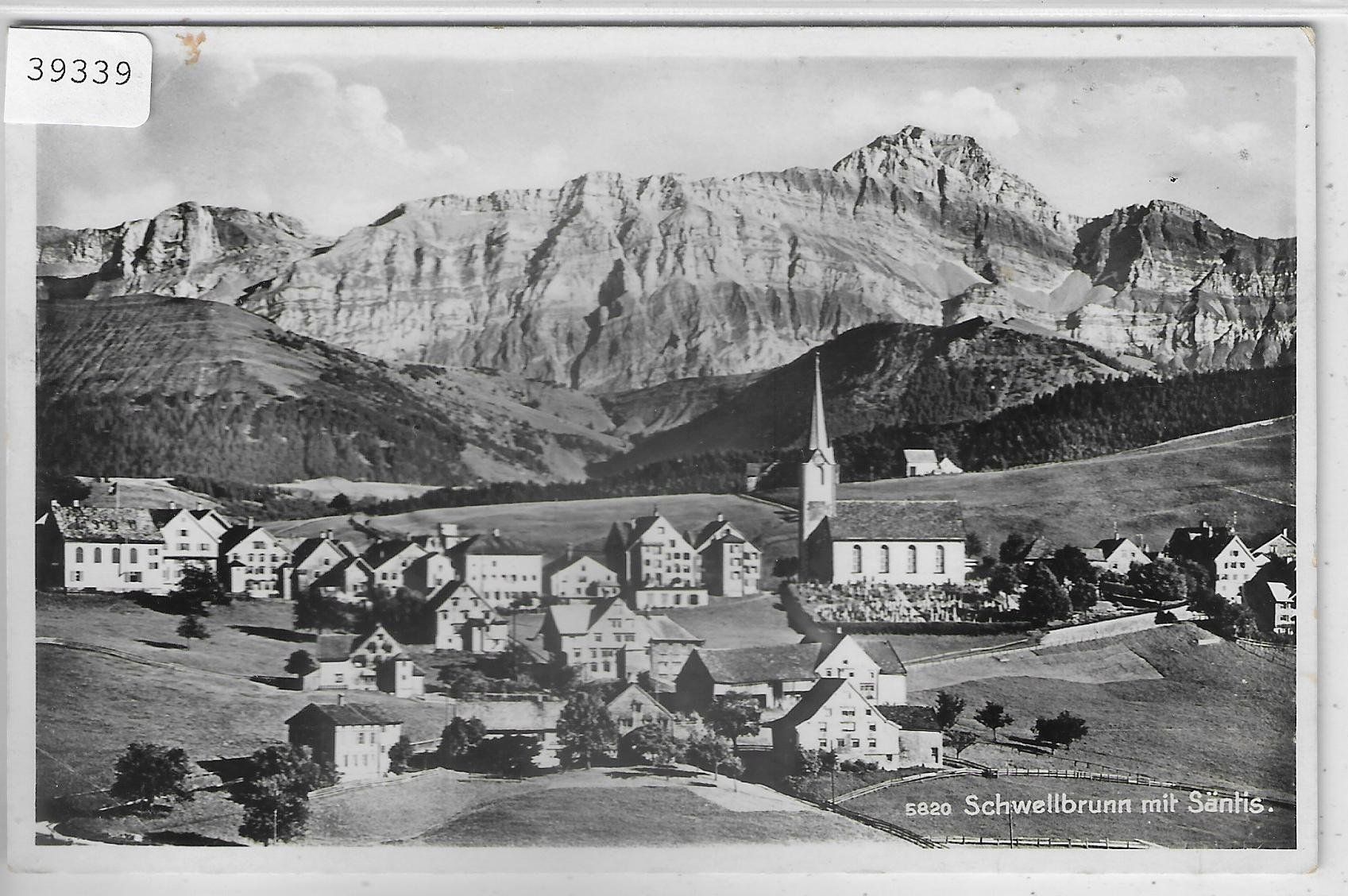 Cartoline postali: Schwellbrunn mit Säntis – Usato da Ettingen venduto da Kartenplanet