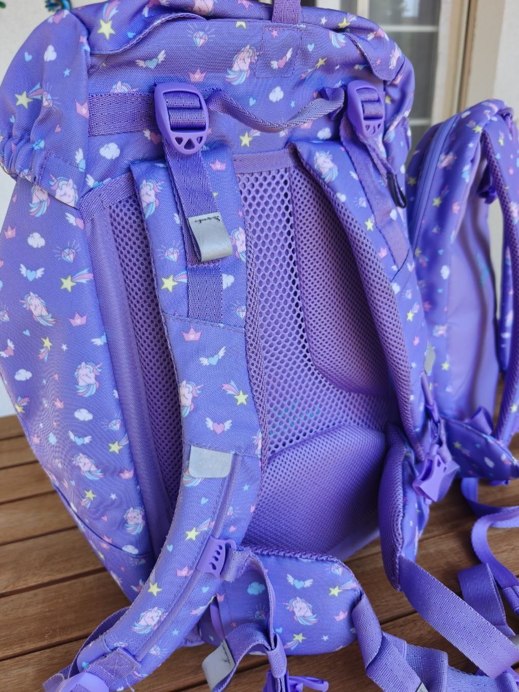 Borse & Zaini: Beckmann Kinderrucksack & Turnsack Einhorn lila mit Etui Grö – Usato da Veltheim AG venduto da maurog01 2