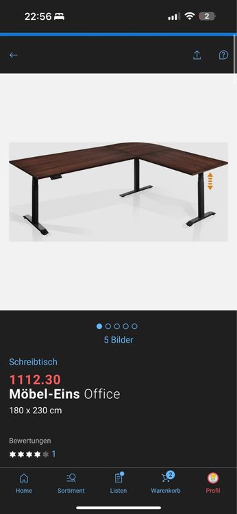 Schreibtische: Eck-Schreibtisch höhenverstellbar – Gebraucht aus Igis von Vi99