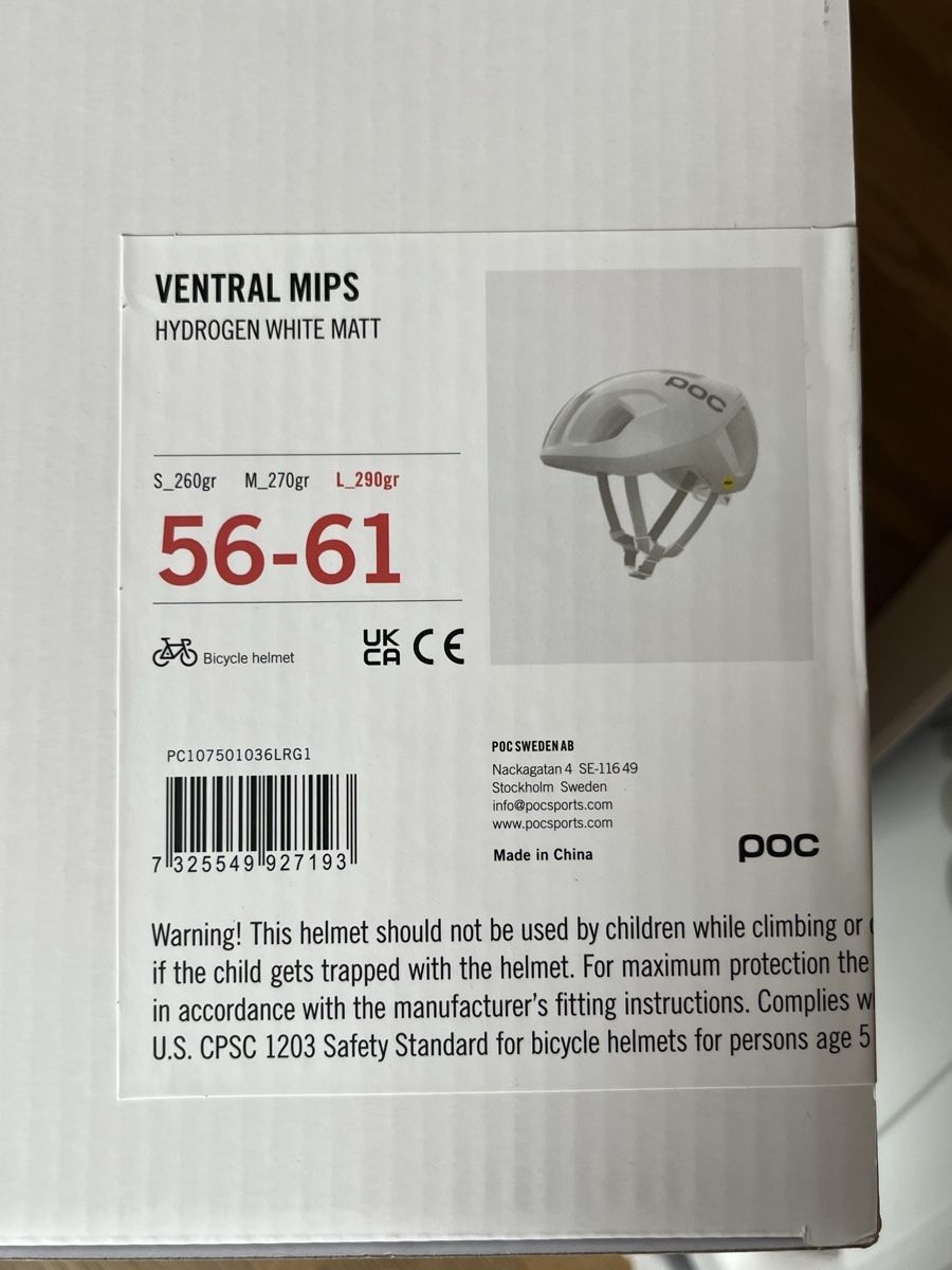 Poc Caschi: POC VENTRAL MIPS HELMET - HYDROGEN WHITE – Nuovo e nell'imballaggio originale da Basel venduto da lad_l6mr 2