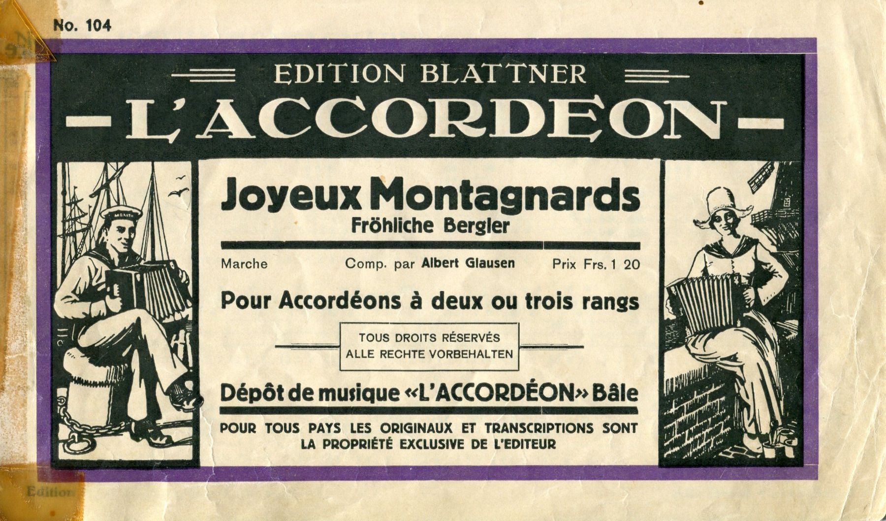 Libri: L?ACCORDEON  -  5 PARTITIONS -  Editions Blattner – Usato da Les Avants venduto da Jaman7 2