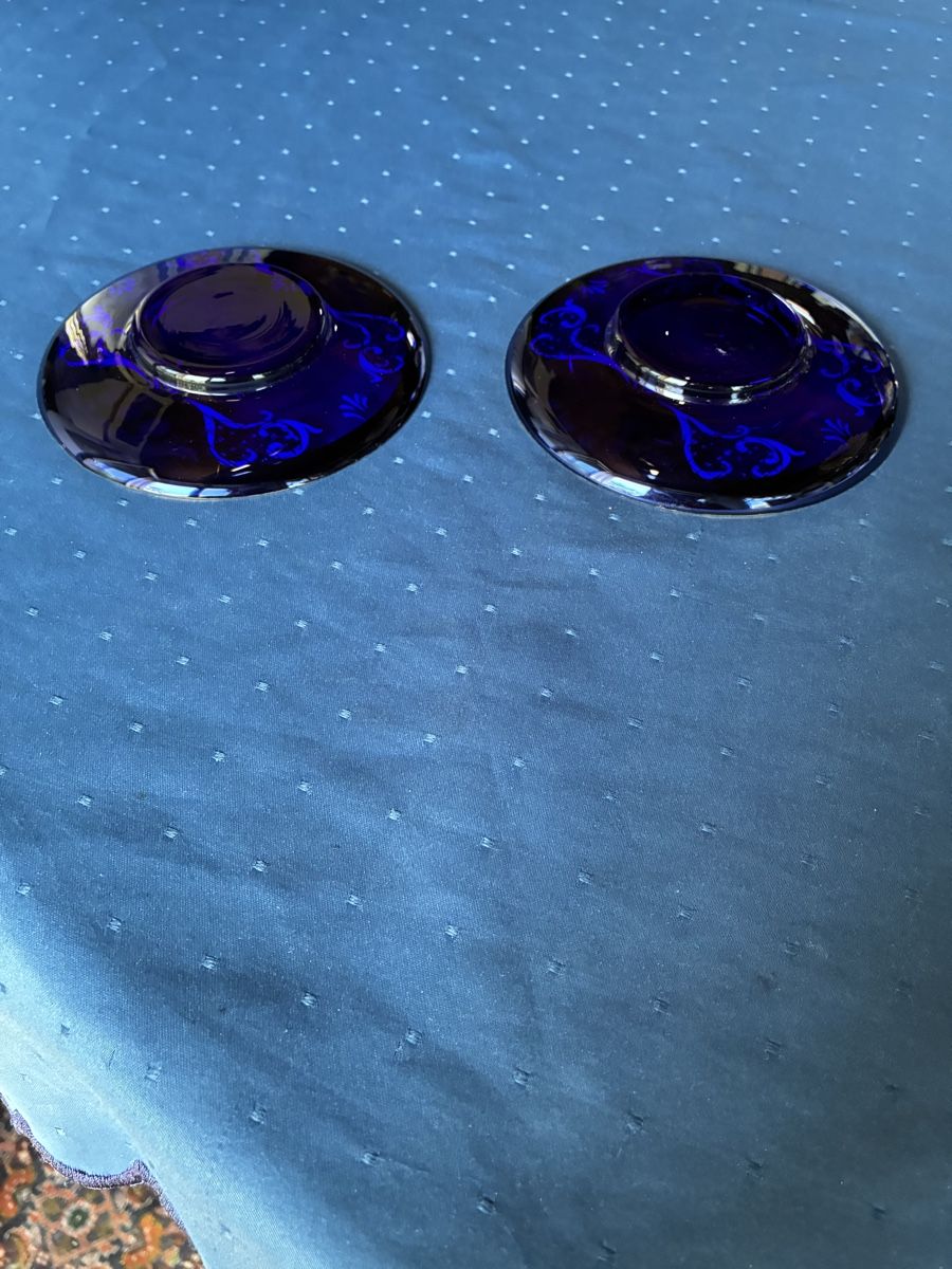 Tazze: Murano - 2 Glastassen mit Untertassen blau – Usato da Dornach venduto da Rosengarten 2