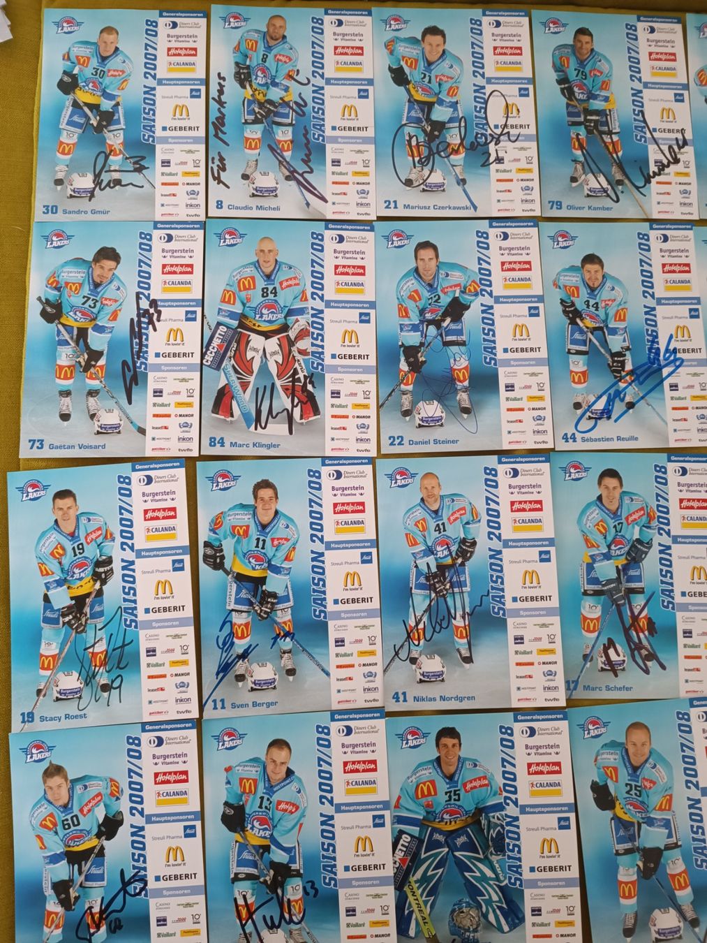 Autografi: 17x Rapperswil-Lakers 2007/08 - handsigniert – Usato da Menziken venduto da Artographs 1
