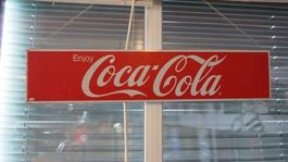 Werbeschild Coca Cola lang