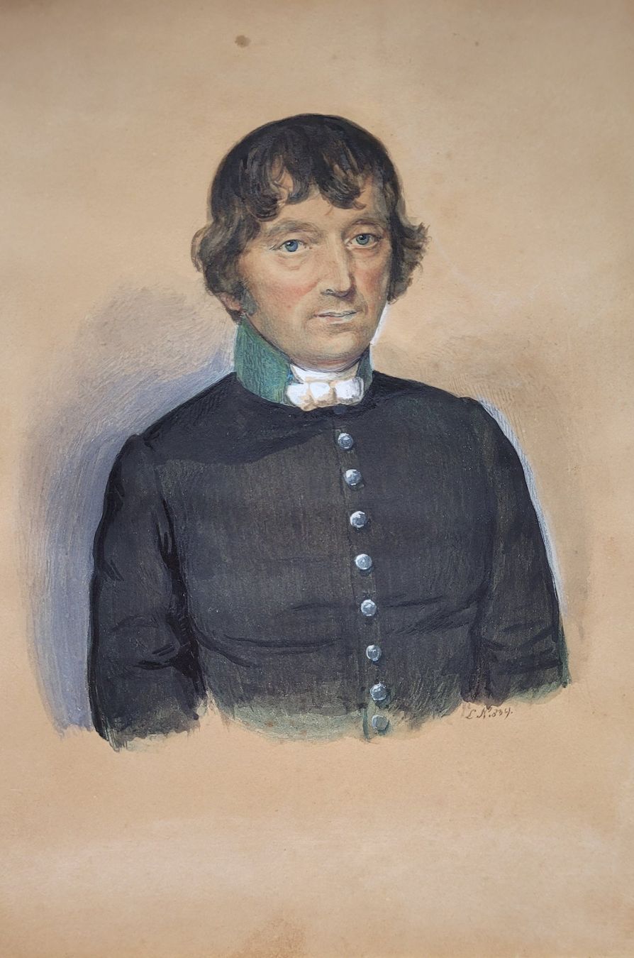 Gemälde: Meisterliches Tempera Gemälde Portrait Monogramm L.N. 1839 – Gebraucht aus Basel von Roberto002 4