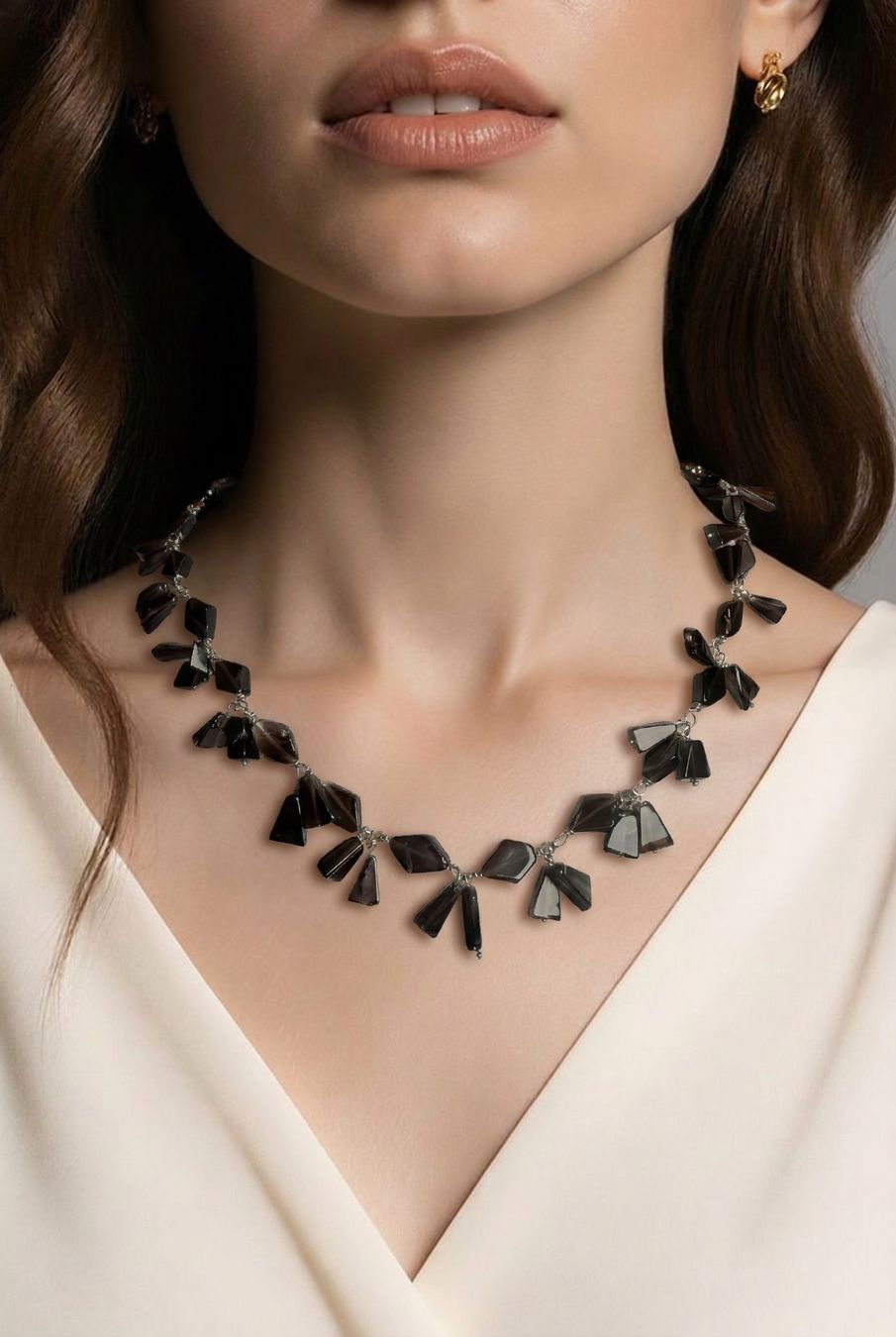 Catenine: Rauchquarz Kette NEU – Nuovo e nell'imballaggio originale da Basel venduto da Chili007