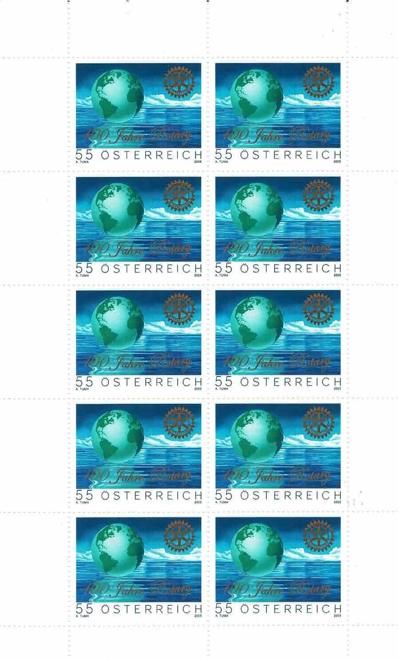 Alle Briefmarken: Rotary 100 Jahre 1 KB ** – Neu (gemäss Beschreibung) aus Lausanne von Whorvath