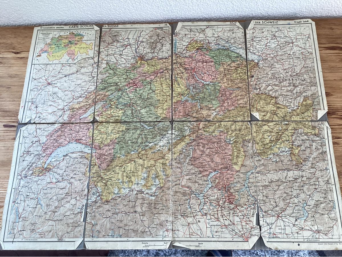Cartine & Atlanti: Schulkarte der Schweiz – Difettoso da Wassen UR venduto da SABDOM 2