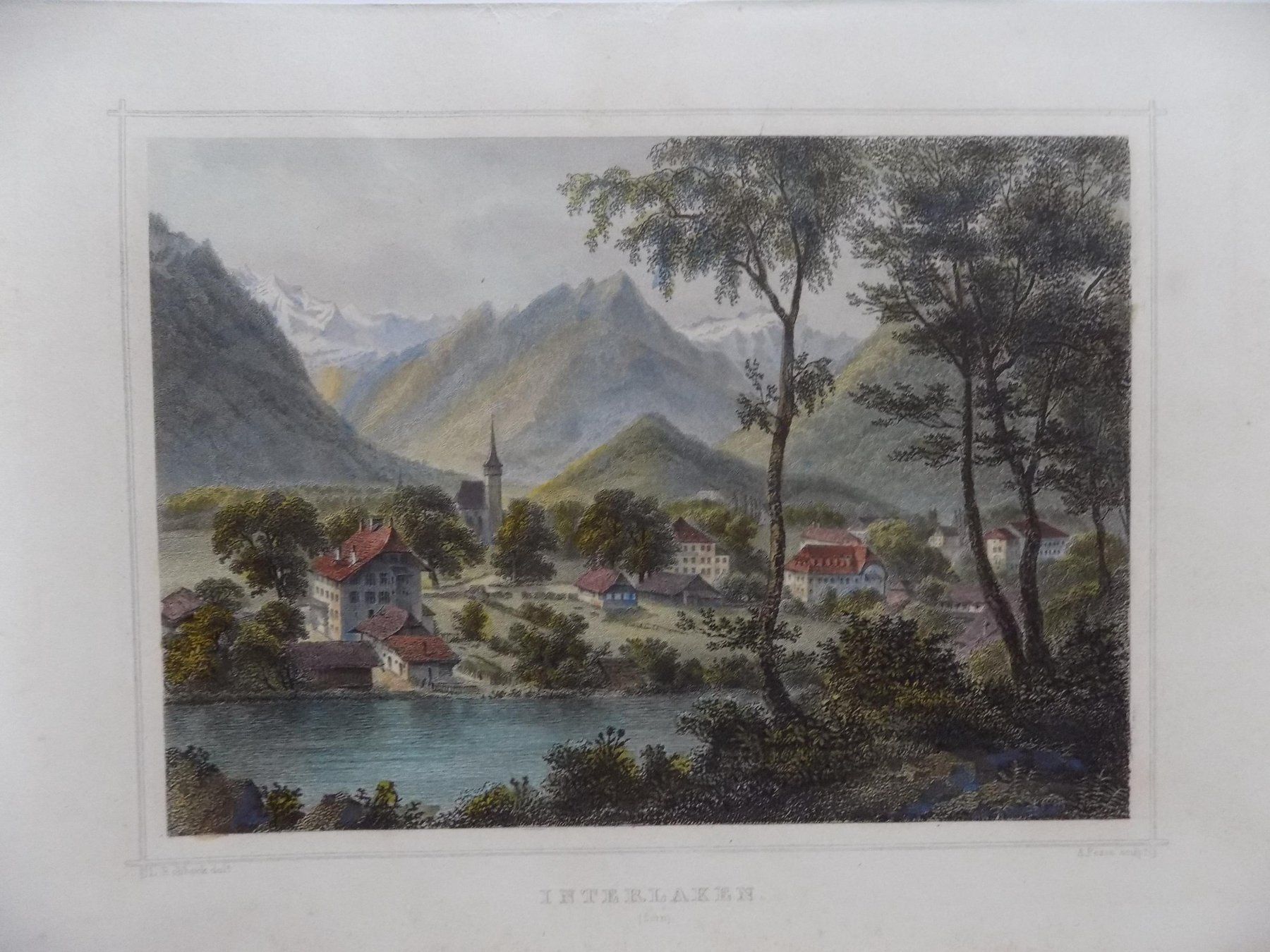 Gravures: Interlaken koloriert – D'occasion à Risch par Antikfee 2