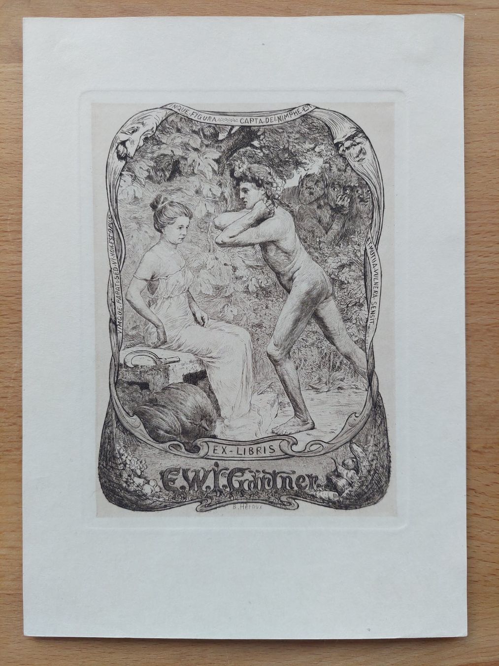 Dipinti: Exlibris Bruno Heroux - Original Radierung – Usato da Obfelden venduto da Exlibris-Art