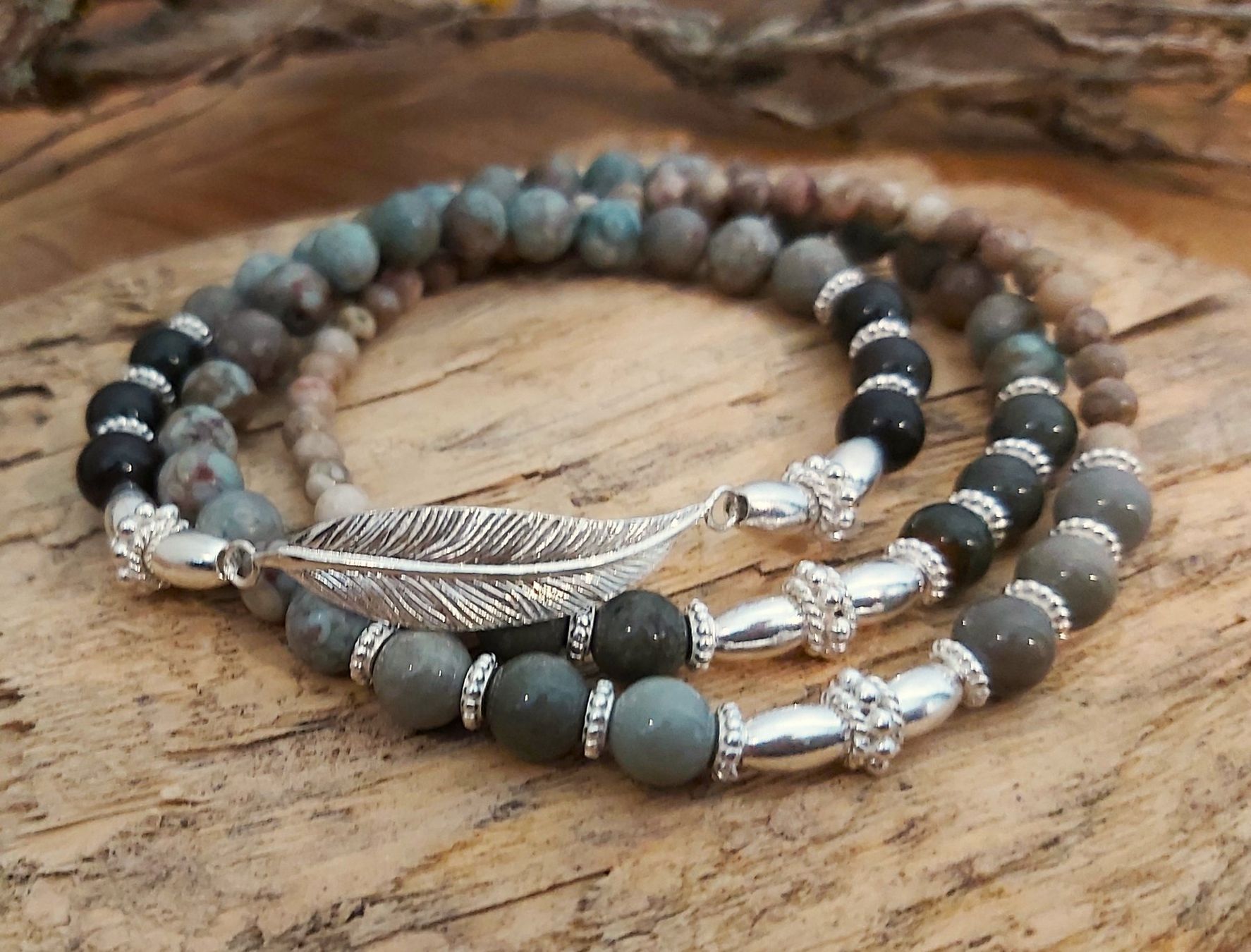 Bracciali & Braccialetti: SAIRA- Edelsteinarmband - Sterling Silber - hellgrün-beige – Nuovo e nell'imballaggio originale da Mühlethal venduto da nicita-modeschmuck 1