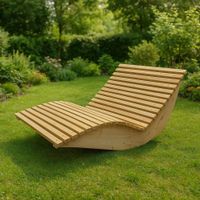 Wellenholzliege / Waldsofa WILMA aus Lärchenholz 120cm