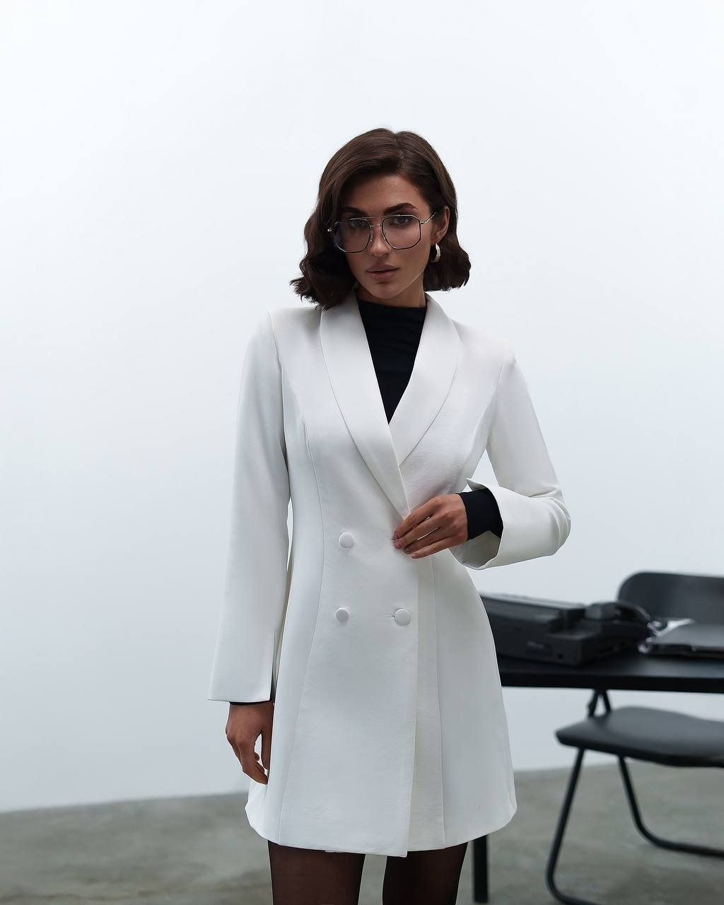 Vestiti: White Long Blazer Jacket Dress Size: M New – Nuovo e nell'imballaggio originale da Zürich venduto da Ms.Me-Fashion 6