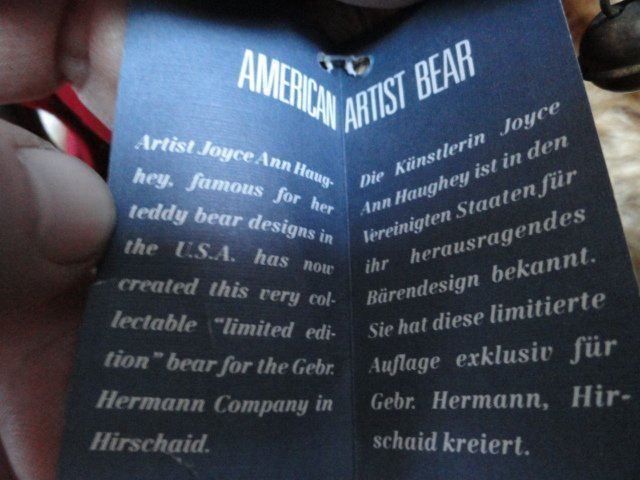 Giocattoli: Hermann Teddy American Artist Bear – Usato da Grindelwald venduto da carro5 5