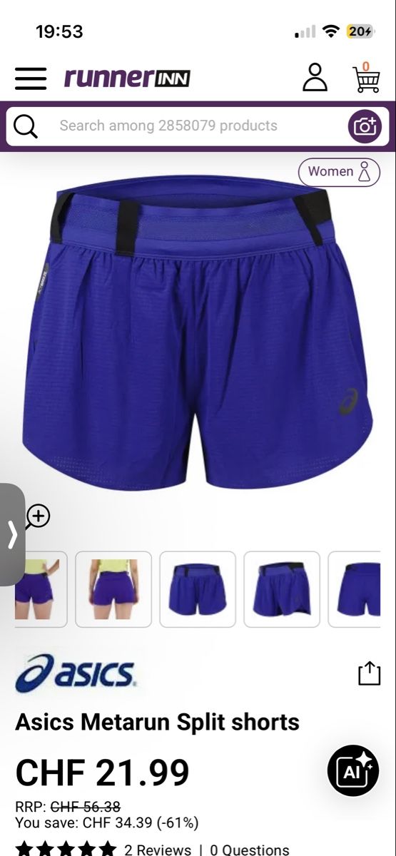 Asics Pantalons: Asics Meta Run Laufshorts Gr. S – D'occasion à Zürich par vintage_for_you 1