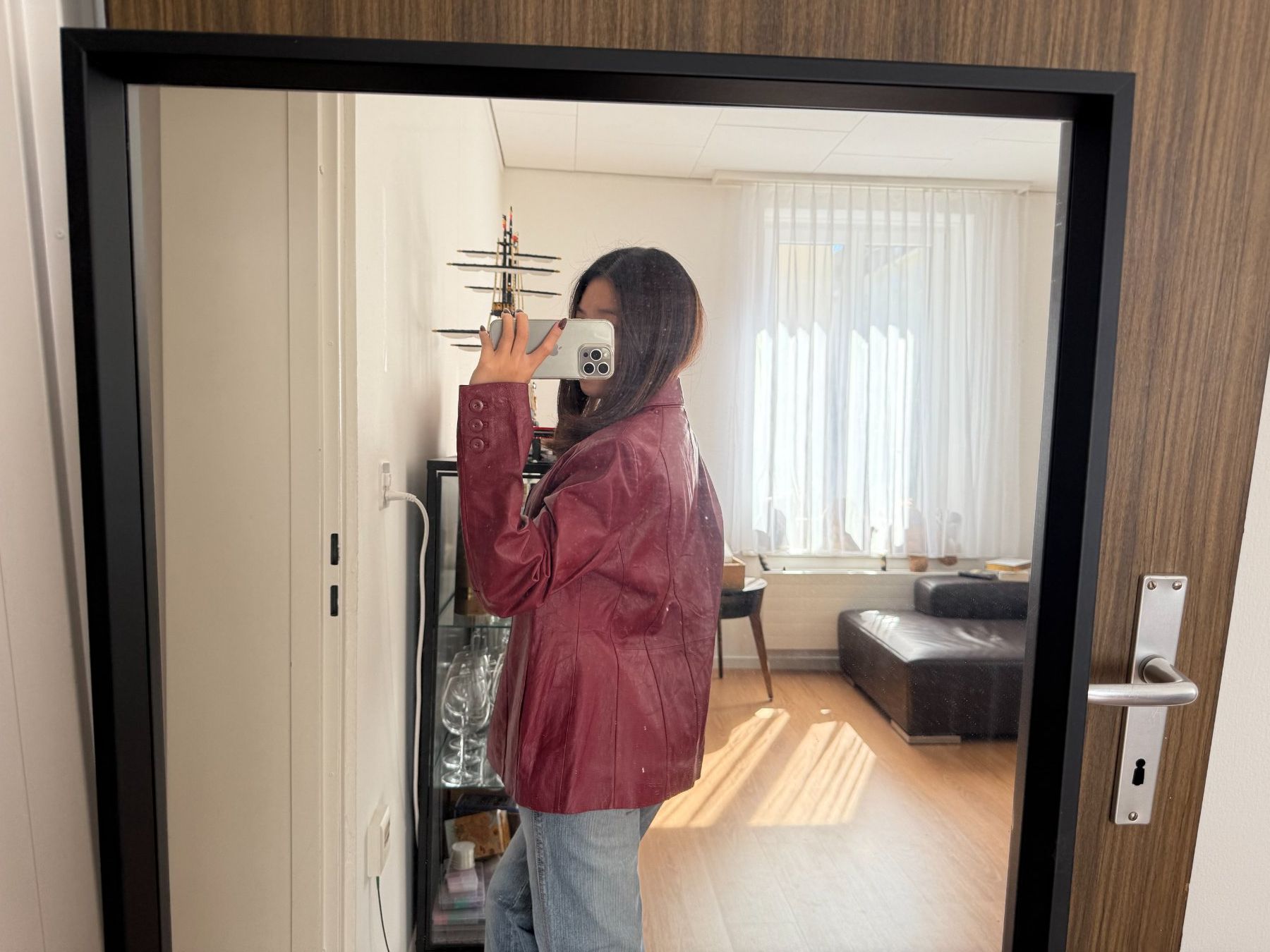 Jacken: Red wine leather blazer – Gebraucht aus St. Gallen von trxcy 4