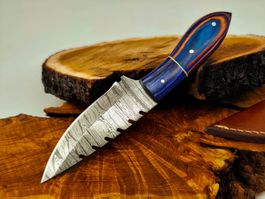 Geprüft! 1A Knife Faltenstahl DAMASCUS Damast Jagd Messer