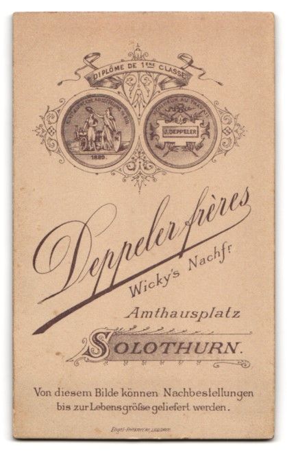 Fotografie & Manifesti: Fotografie Deppeler frères, Solothurn,  – Usato da Berlin venduto da bartko-reher 1