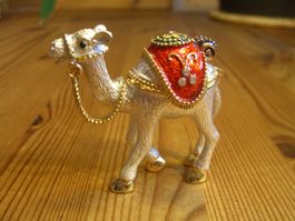 Edle Kamel Schmuckdose bejuwelt – Miniatur mit Magnet