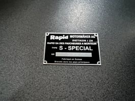 Typenschild passend zu Rapid Spezial