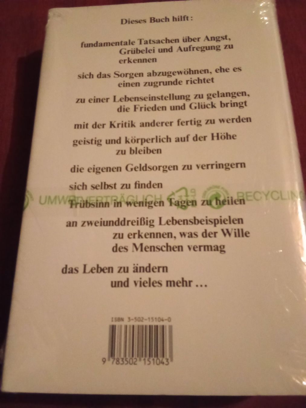 Libri: Dale Carnegie - Sorge dich nicht, lebe! – Nuovo e nell'imballaggio originale da Remetschwil venduto da Privatflohmi 2