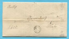 Faltbrief von Sargans nach Mels 1854 - betr. Maikäfer