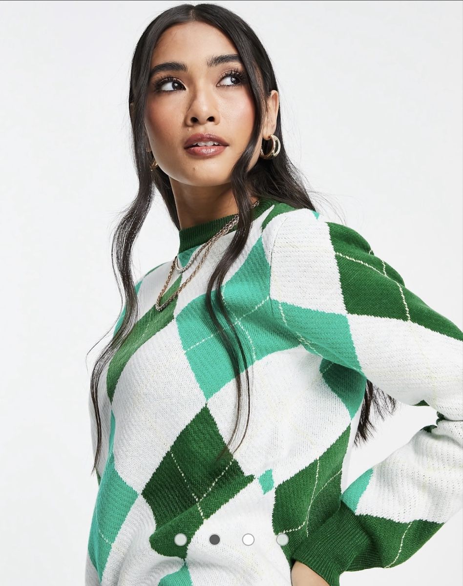 Maglioni & Felpe: Gianni Feraud green argyle crew neck jumper – Usato da Zürich venduto da Victoria_T 3