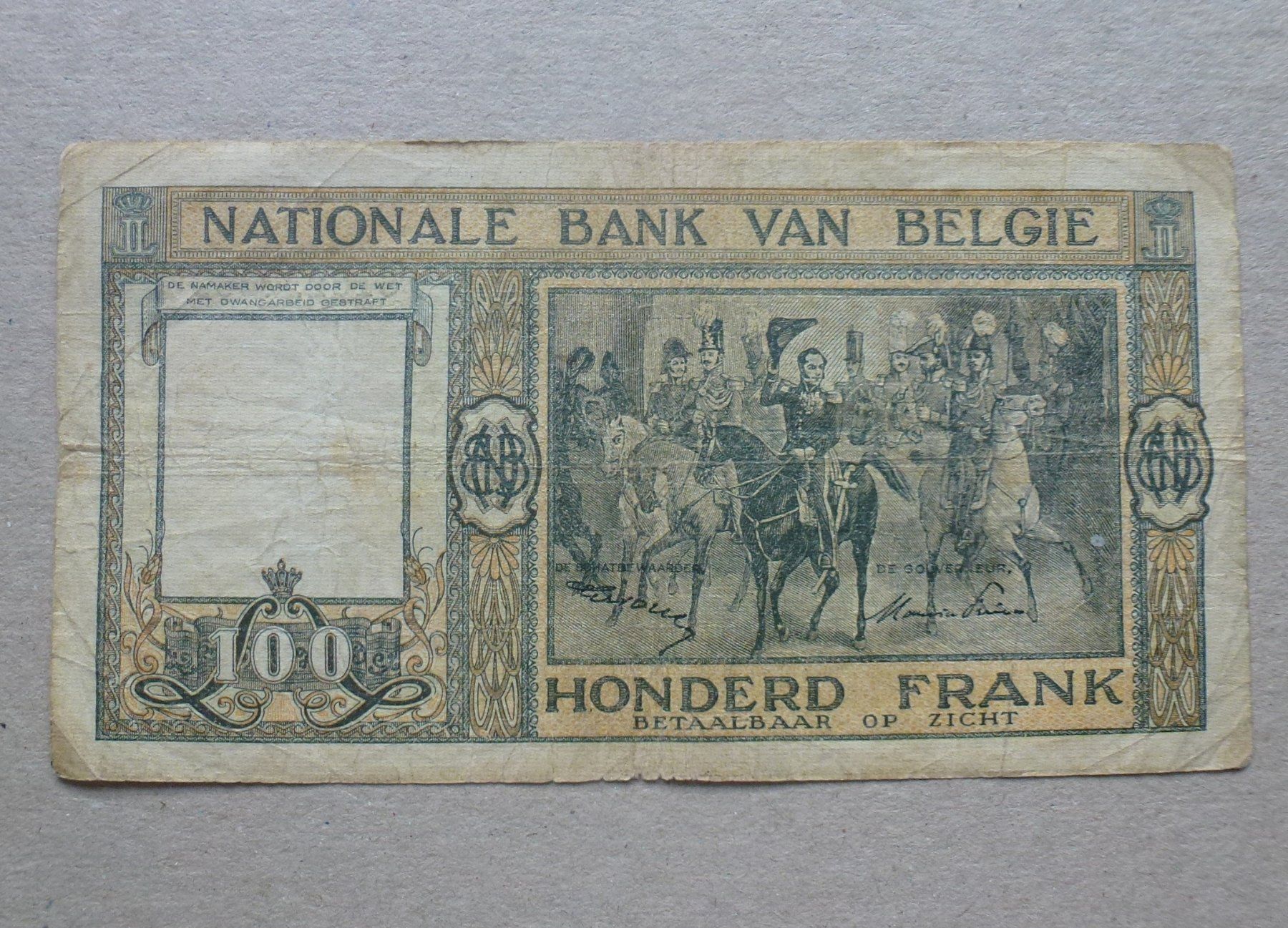 Banconote: Belgien ++ 100 Francs 03.11.48 – Usato da Walkringen venduto da Casablanca777 1