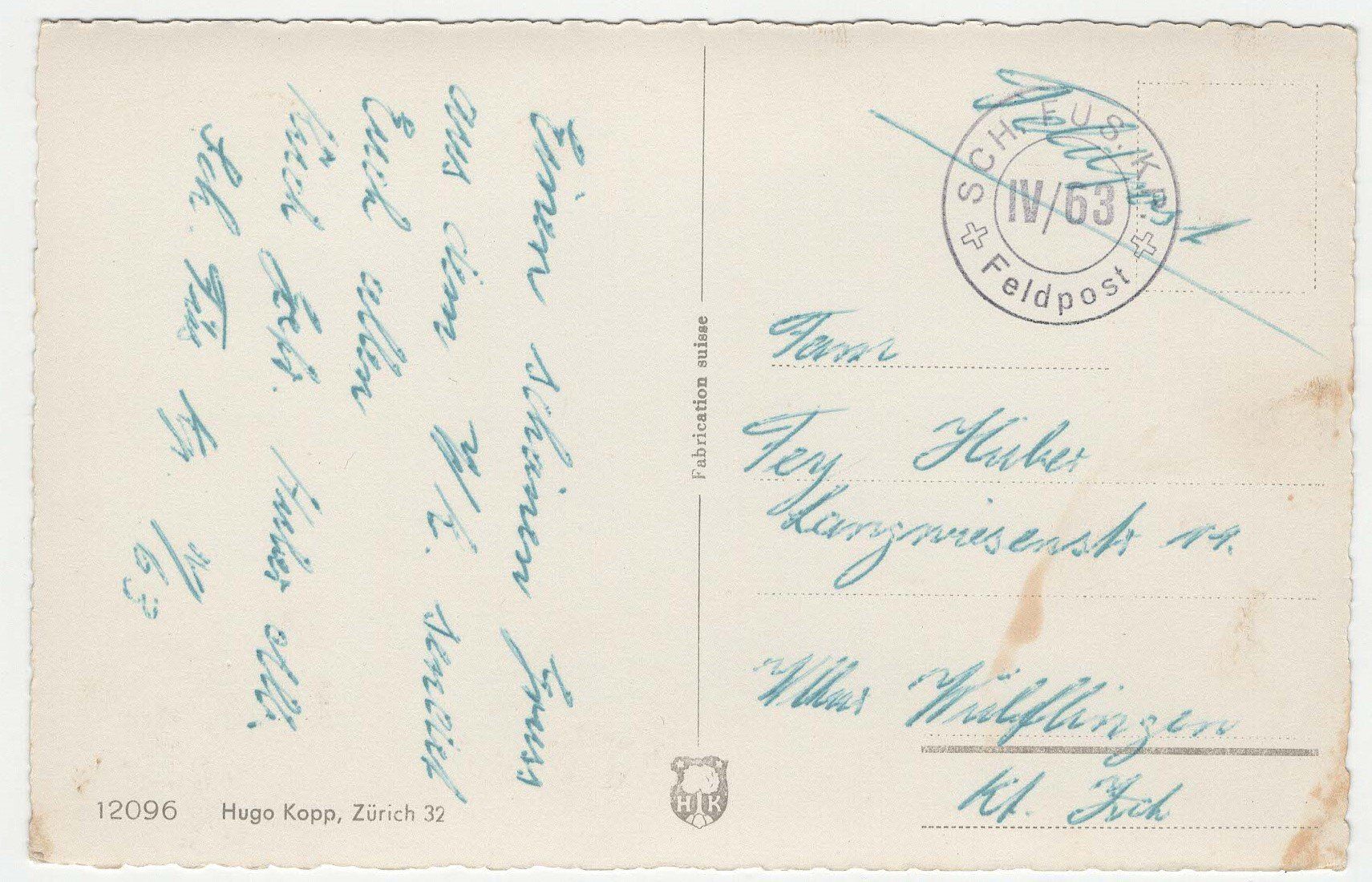Cartoline postali: Unteriberg Schwyz – Usato da Winterthur venduto da Wintiwest 1