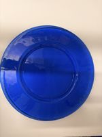 12 blaue Glas-Essteller, Deko-Teller, Durchmesser 33,5cm