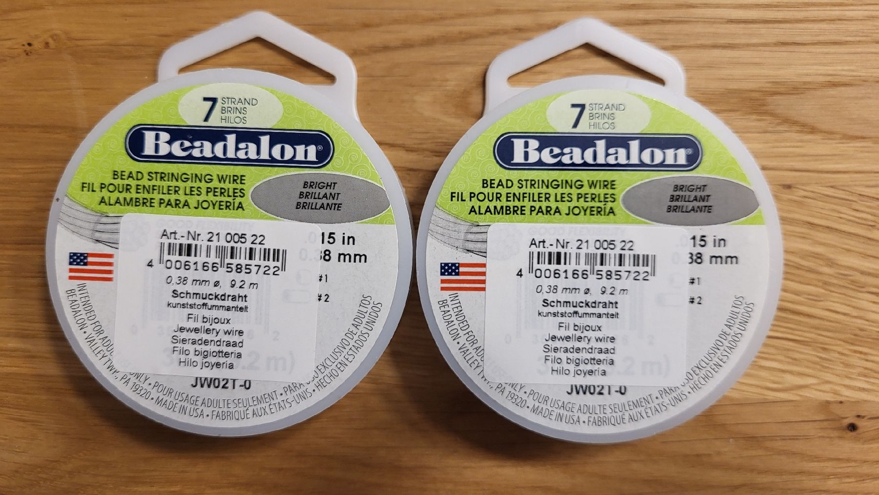 Catenine: 2 Rollen Beadalon Schmuckdraht, 0.38mm, a 9.2m – Nuovo e nell'imballaggio originale da Strengelbach venduto da diawit