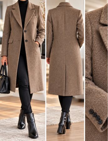 H&M Mantel Gr. 36 Braun/Taupe mit Wollanteil 🤎 wie neu