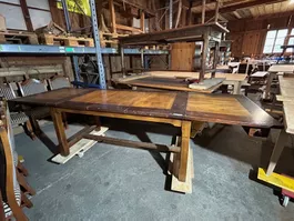 Klostertisch, Eiche zum Ausziehen 200 x 90 cm Einlegeplatten