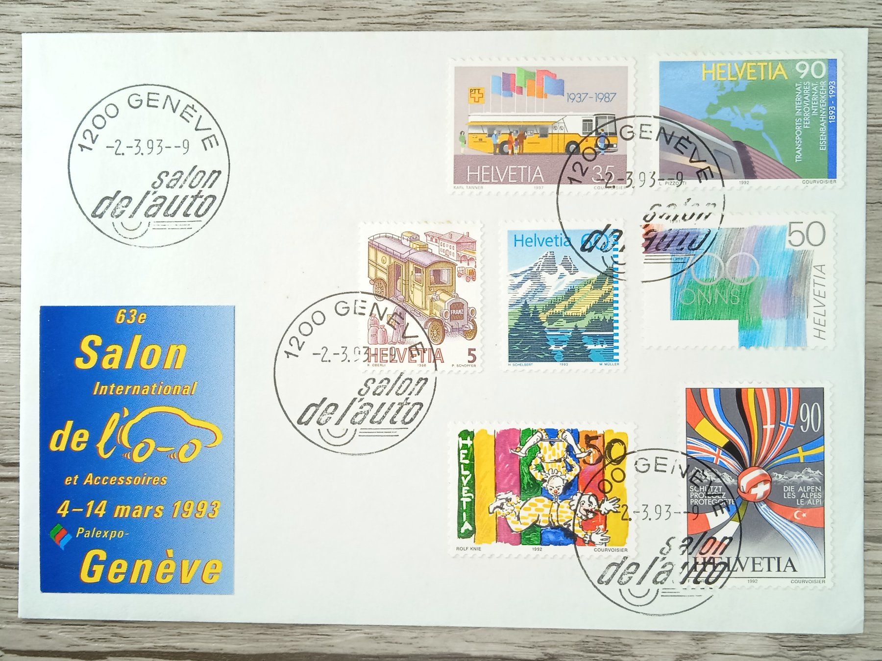 Tutti i francobolli: TR96 Enveloppe + Timbre Suisse 1993 – Usato da Cousset venduto da Patrick_Collections