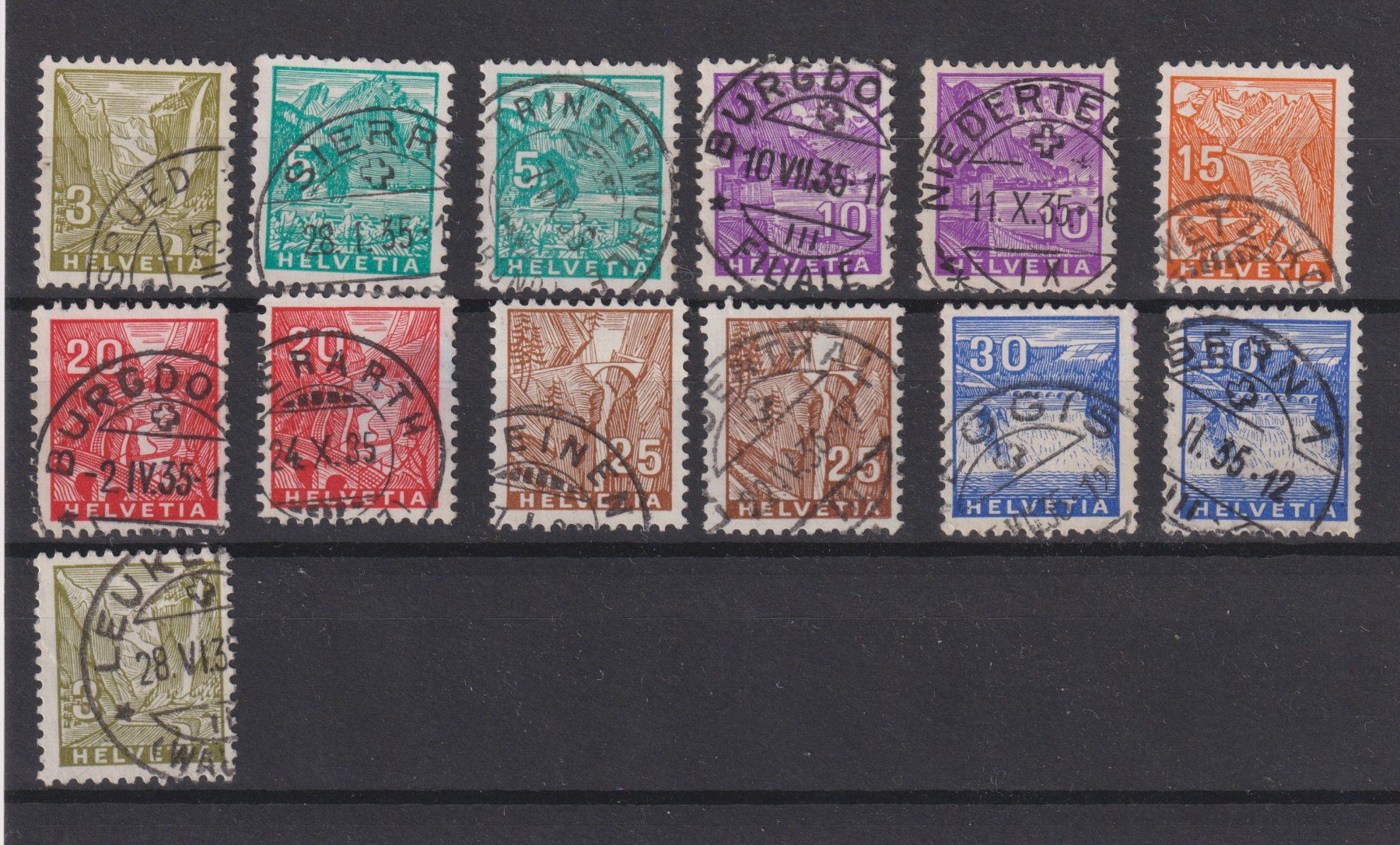 Tutti i francobolli: Landschaftsbilder 1934 – Usato da Bellach venduto da qsearch