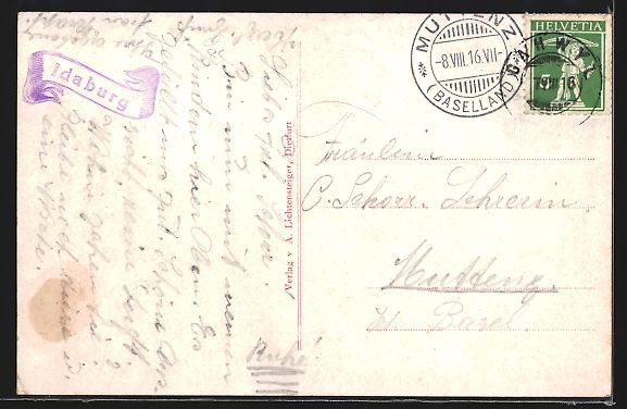 Cartoline postali: St. Iddaburg /Gähwil, Kloster, alte Tog – Usato da Berlin venduto da bartko-reher 1